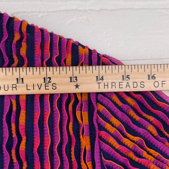 Jo Matthews Top Women Lg Pink Orange Ruffle Stripe Surfer‎ Resort 60s USA - Picture 11 of 13